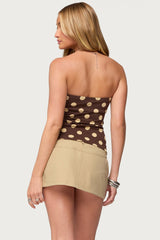 Polka Dot Built In Bra Tube Top