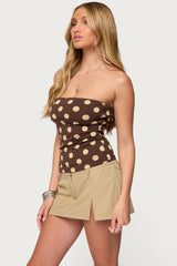 Polka Dot Built In Bra Tube Top
