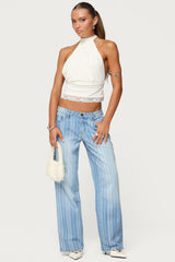 Tera Striped Low Rise Jeans