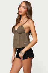 Raia Beaded Babydoll Top