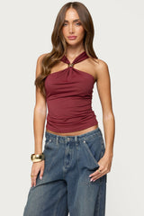 Cielle Wide Strap Gathered Top
