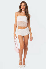 Julianna Sheer Ruffle Tube Top