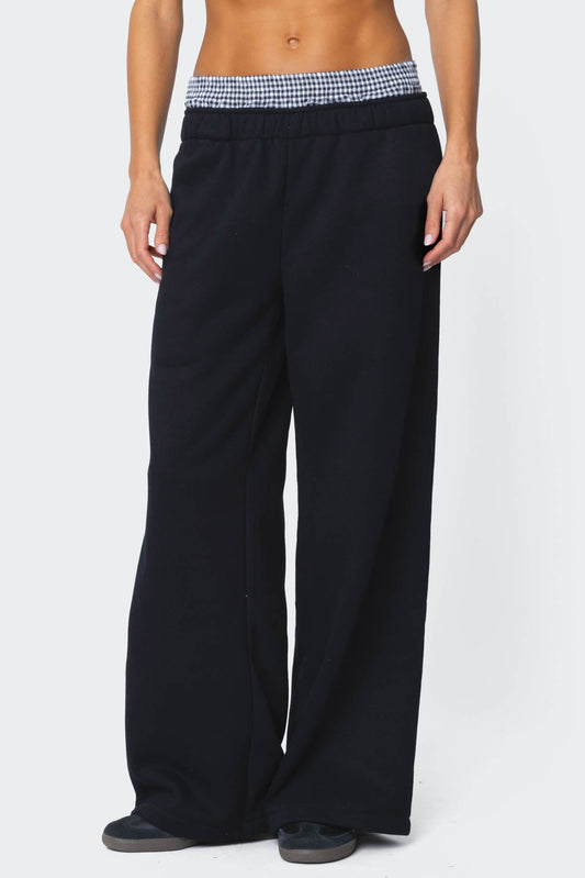 Gingham Boxer Detail Sweatpants