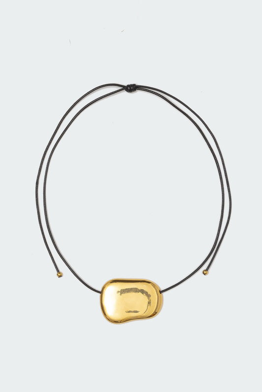 Abstract Stone Pendant Cord Necklace