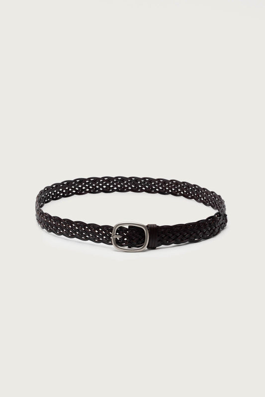 Woven Faux Leather Belt