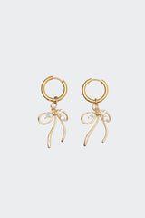 Bow Charm Hoop Earrings
