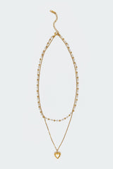 Heart & Pearl Layered Necklace