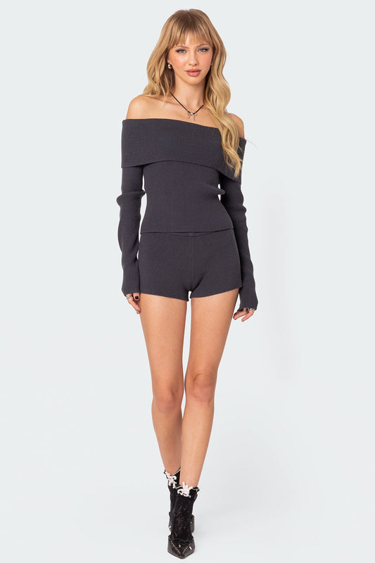 Miriam Fold Over Knit Top