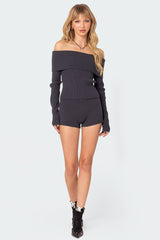 Miriam Fold Over Knit Top