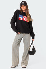 USA Oversized Chunky Knit Sweater