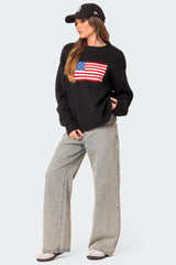 USA Oversized Chunky Knit Sweater