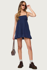 Calley Scrunchy Tiered Mini Dress