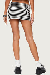 Rylan Striped Fold Over Mini Skort