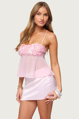 Vella Sequin Sheer Chiffon Top