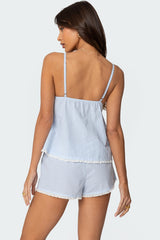 Danna Pinstripe Babydoll Tank Top