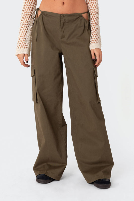 Carlo Low Rise Side Cut Out Cargo Pants