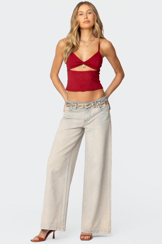 Rhiannon Washed Wide Leg Jeans