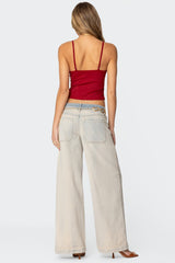 Rhiannon Washed Wide Leg Jeans