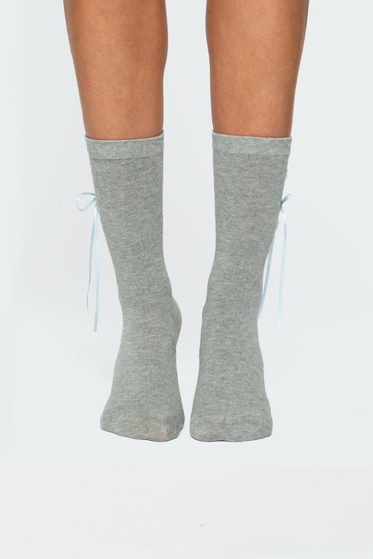 Ribbon & Flower Button Socks