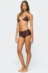 Pinstripe Triangle Bikini Top