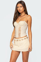 Avena Linen Look Lacey Corset