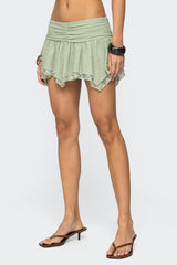 Asymmetric Layered Lace Mesh Mini Skort