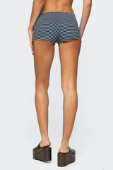 Reagan Striped Ribbed Micro Shorts