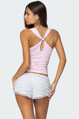 Liza Knotted Cowl Neck Top