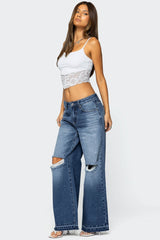 Xenia Distressed Low Rise Jeans