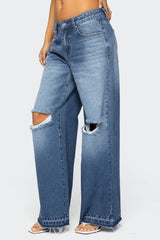 Xenia Distressed Low Rise Jeans