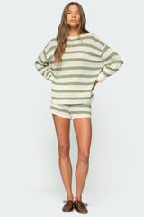 Amaris Striped Knit Shorts