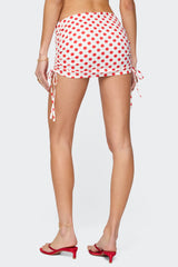 Zoe Polka Dot Drawstring Mini Skirt