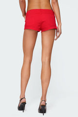 Studded Belt Denim Micro Shorts