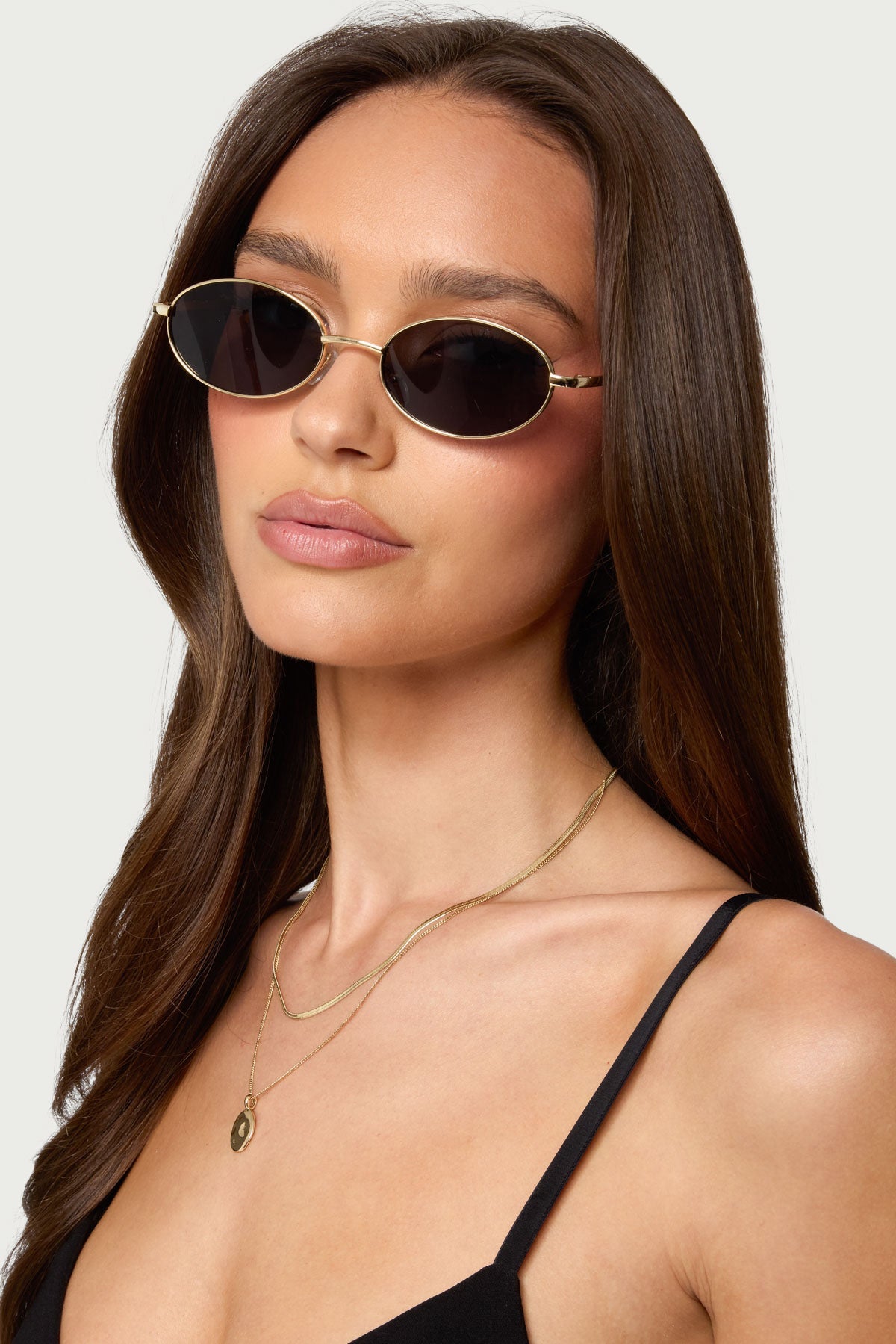 Naomie Oval Metal Sunglasses