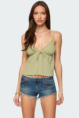 Brianne Textured Babydoll Tank Top