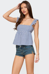 Jenson Backless Gingham Top