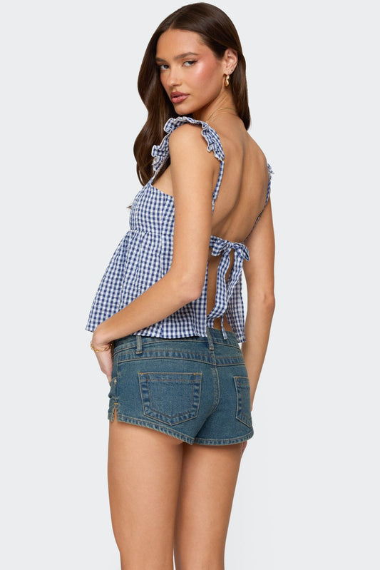 Jenson Backless Gingham Top