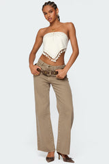 Stud & Tassel Handkerchief Top