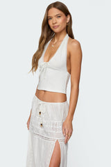Greer Tie Front Halter Top