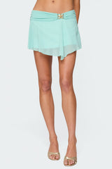 Sea Star Asymmetric Chiffon Mini Skirt