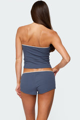 Isela Contrast Pointelle Tube Top