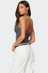 Sakura Grommet Halter Top