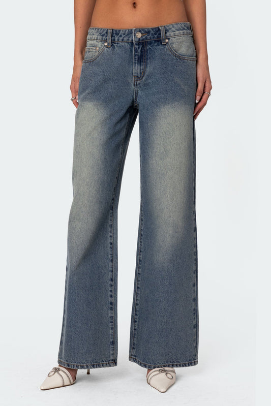 Magda Low Rise Acid Wash Jeans