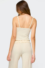 Posy Ruffle Pointelle Tank Top