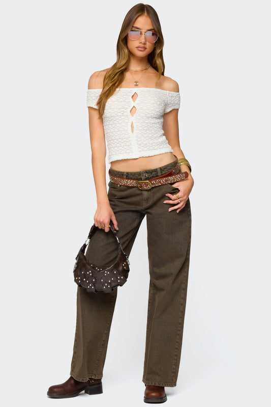 Layken Off Shoulder Textured Top