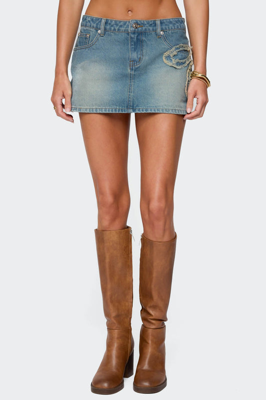 Bowiee Denim Mini Skirt