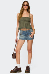 Orian Eyelet Babydoll Tank Top