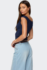 Angeline Wide V Neck Top