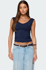 Angeline Wide V Neck Top