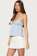 Orietta Striped Babydoll Top